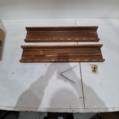 2PC SCALLOPED FLOATING WALL SHELVES - 24" - WALNUT BROWN image 3