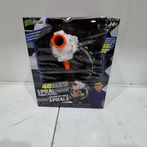 ZING SPORTZ AUTOMATIC BATTERY-OPERATED SPIRAL POWER POPPER - 65FT RANGE, 40 BALLS INCLUDED - WHITE, ORANGE, BLUE AND GREEN image 5