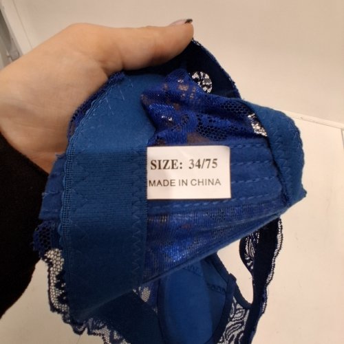 WOMEN'S LACE BRA - 34/75 - BLUE image 3