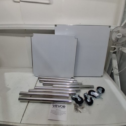 STAINLESS STEEL FOOD PREP WORKTABLE WITH WHEELS - 24" X 24" X 38" - SILVER (MODEL: HETG-24*24) image 2