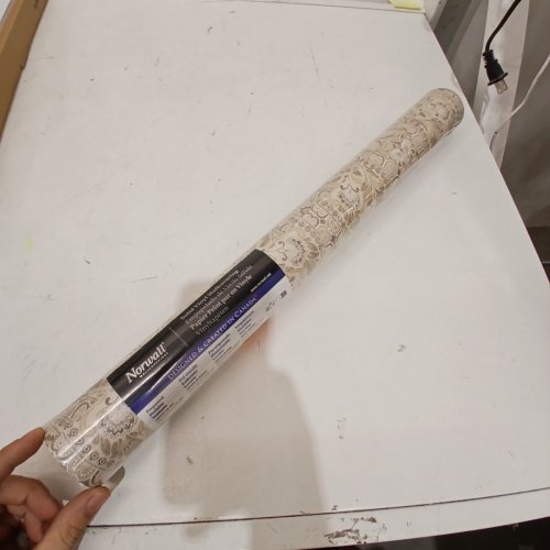 NORWALL PREPASTED WASHABLE WALLPAPER ROLL - 56.4 SQ. FT - 30FT X 20.7" - BEIGE AND CREAM (STYLE: AF37729) image 2