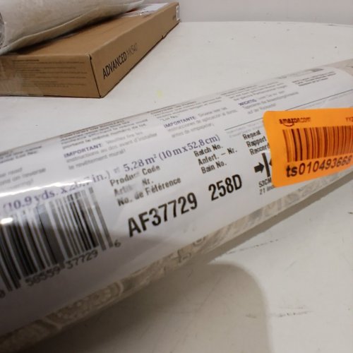 NORWALL PREPASTED WASHABLE WALLPAPER ROLL - 56.4 SQ. FT - 30FT X 20.7" - BEIGE AND CREAM (STYLE: AF37729) image 4