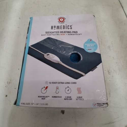HOMEDICS WEIGHTED HEATING PAD - 12" X 24" - 3.5 LBS - BLUE (MODEL: HP-23DKJ-TE) image 6