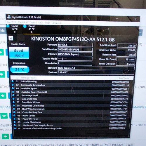 KINGSTON M.2 NVME 2280 SOLID STATE DRIVE SSD - 512GB (MODEL: OM8PGP4128P-AA) image 2