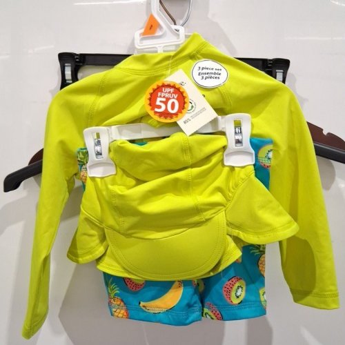 3PC KID'S GEORGE NEON FRUIT SWIMWEAR SET - 3T - YELLOW/BLUE MULTICOLOR (STYLE: GRS68068TB) image 2