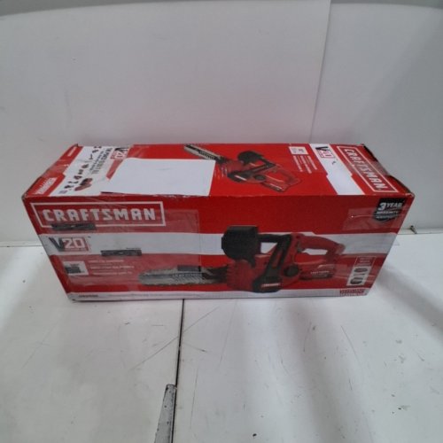 CRAFTSMAN ELECTRIC CORDLESS CHAINSAW WITH BATTERY AND CHARGER - 20V - 2.0 AH - 10" - RED (MODEL: CMCCS610D1) image 8