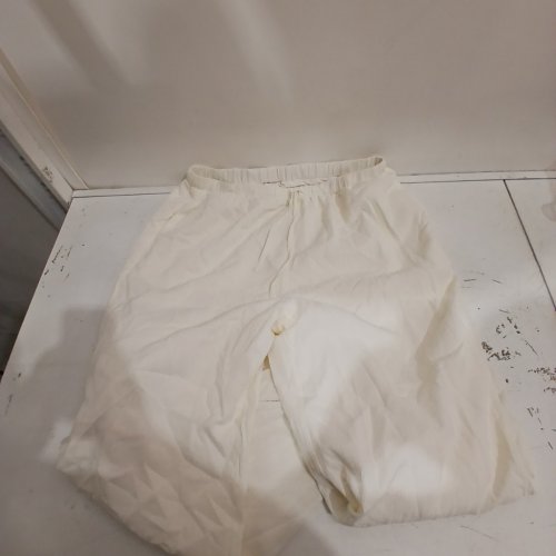 WOMENS ANRABESS LINEN PALAZZO HIGH WAIST WIDE LEG DRAWSTRING TROUSERS - MEDIUM - CREAM image 2