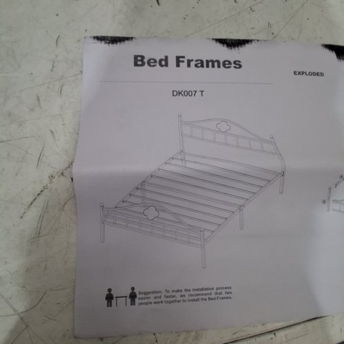METAL BED FRAME - TWIN - BLACK (STYLE: DK007T) image 2