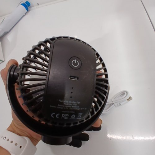 MOMCOZY PORTABLE STROLLER FAN - 8000MAH 27H ULTRA-LONG BATTERY LIFE - 4 SPEED - BLACK (MODEL: PF01) image 4