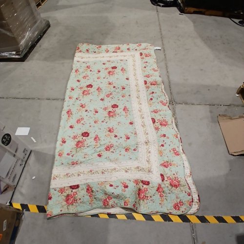 GREENLAND HOME FASHIONS ANTIQUE ROSE 100% COTTON QUILT - 90" X 90" - QUEEN - BLUE/ROSE image 4