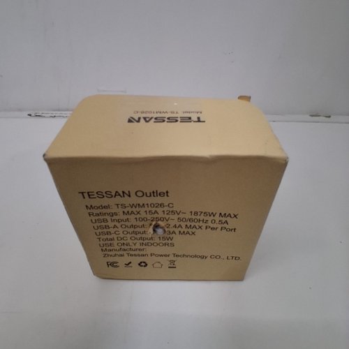 TESSAN SURGE PROTECTED MULTI-OUTLET WALL PLUG WITH USB TYPE C AND A PORTS - 15W - WHITE/GREY (MODEL: TS-WM1026-C) image 4