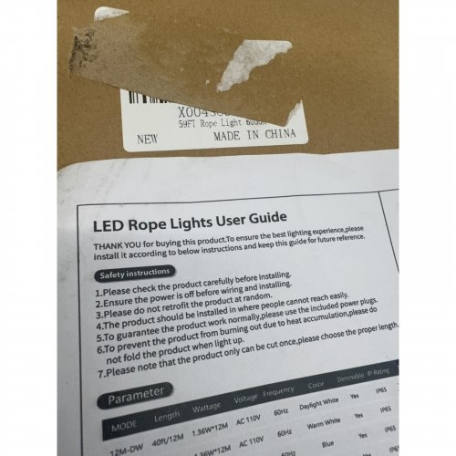 LED LIGHT ROPE KIT, 6000K, 59FT - WHITE image 2