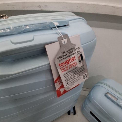 3PC JOYWAY HARDSHELL SPINNER CARRY-ON SUITCASE WITH PORTABLE BAG AND COSMETIC CASE - LIGHT BLUE (MODEL: 1906-20 LIGHT BLUE PLUS) image 4