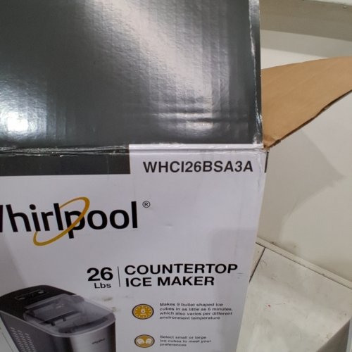 WHIRLPOOL COUNTERTOP ICE MAKER - 26 LBS - STAINLESS STEEL (MODEL: WHCI26BSA3A) image 3