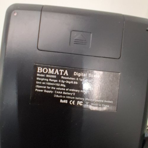 BOMATA SMALL DIGITAL SCALE - 0.0G/1KG - DARK GREY (MODEL: BS2000) image 3