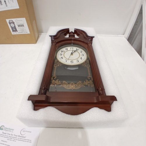 CLOCKWISE VINTAGE GRANDFATHER PENDULUM WALL CLOCK - 11.2" X 3.3" X 23.7"- BROWN image 2
