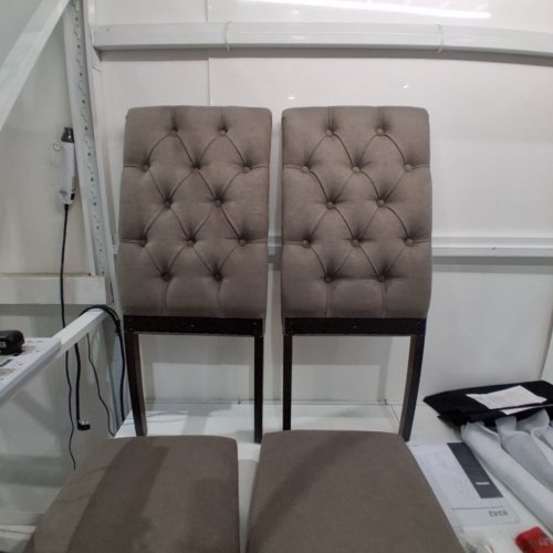 2PK COLAMY TUFTED UPHOLSTERED DINING CHAIR - 18" X 27" X 39" - TAU/BEIGE (MODEL: B242) image 5