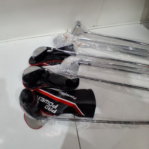 10PC TEEN POWERBILT GRAPHITE GOLF CLUB SET WITH BAG - LEFT HAND - BLACK / RED (MODEL: PB126905) image 4