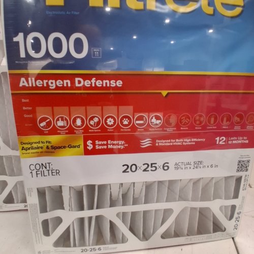 2PK FILTRETE AC FURNACE AIR FILTER, MPR 1000, MERV 11 - FITS LENNOX DEVICES - 20" X 25" X 6" image 2