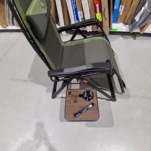 TIMBER RIDGE OVERSIZED OUTDOOR ZERO GRAVITY campingg LOUNGE CHAIR With CUP HOLDER - 350LB Capacity  (Green /BLACK) (MODEL: 2033406) image 3