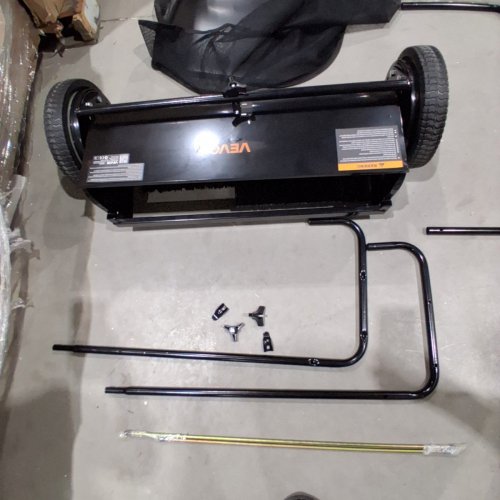 PUSH LAWN SWEEPER, LEAF & GRASS COLLECTOR WITH MESH COLLECTION HOPPER BAG AND 4 SPINNING BRUSHES - 26" - BLACK (MODEL:GT1110) image 4