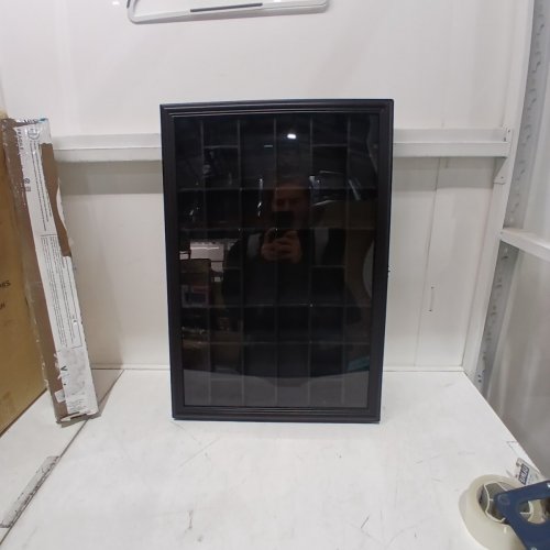 36 SLOT WOODEN SHOT GLASS DISPLAY CASE - 18" X 26" - BLACK (MODEL: 10-DS-10015) image 2