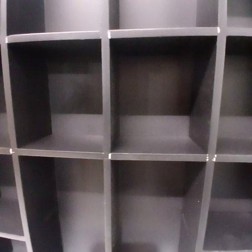 36 SLOT WOODEN SHOT GLASS DISPLAY CASE - 18" X 26" - BLACK (MODEL: 10-DS-10015) image 5
