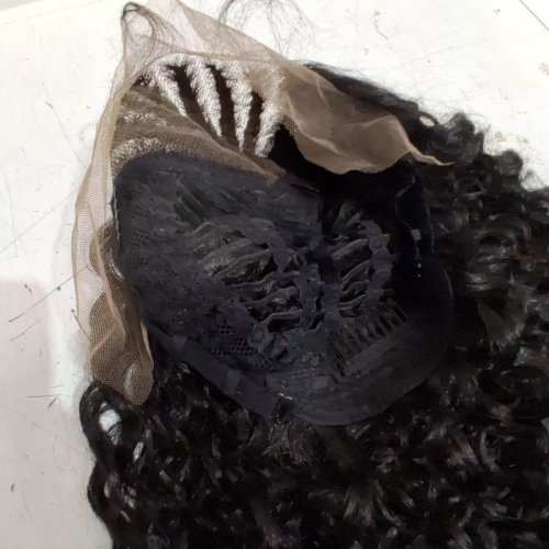 ADJUSTABLE LACE FRONTAL UPDO BUN WITH BOX BRAID WIG - 24" - BLACK image 4