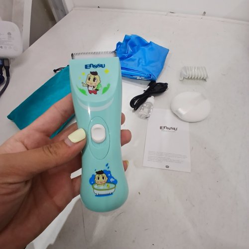 KIDS ENSSU ULTRA SILENT WATERPROOF HAIR CLIPPER - 5 V, 1A - MINT GREEN (MODEL: ES020) image 2