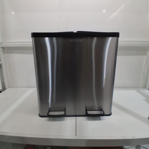 THE STEP N' SORT 2-BIN SOFT-STEP TRASH AND RECYCLING BIN WITH REMOVABLE INNER BINS - 18GAL - SILVER (MODEL: 900702) image 2
