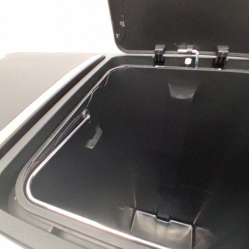 THE STEP N' SORT 2-BIN SOFT-STEP TRASH AND RECYCLING BIN WITH REMOVABLE INNER BINS - 18GAL - SILVER (MODEL: 900702) image 4