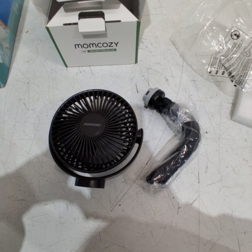 MOMCOZY PORTABLE STROLLER FAN - 8000MAH 27H ULTRA-LONG BATTERY LIFE - 4 SPEED - BLACK (MODEL: PF01) image 3