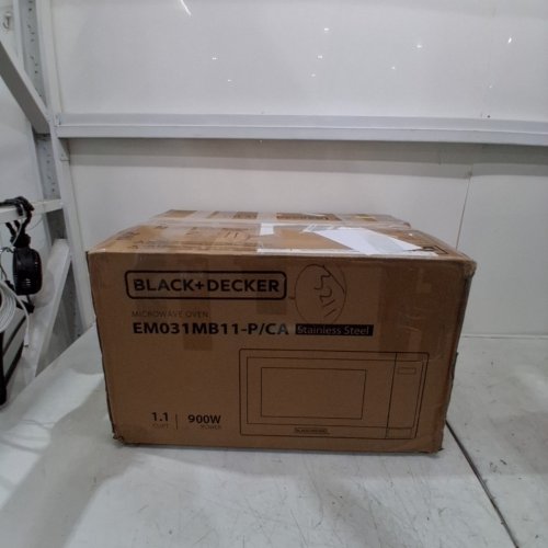 BLACK+DECKER STAINLESS STEEL MICROWAVE OVEN WITH PUSH BUTTON DOOR AND CHILD SAFETY LOCK - 900W - 1.1 CU.FT. - BLACK / SILVER (MODEL NO. EM031MB11-P) image 11