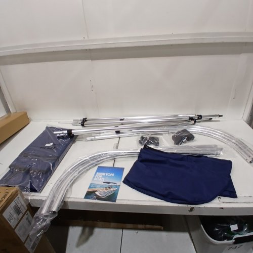 KEMIMOTO WATERPROOF 3-BOW BOAT BIMINI TOP COVER - 6FT X 46" X 67" - 72" - NAVY BLUE image 2