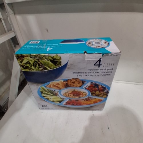 4PC PANDEX MELAMINE SERVING SET, BLUE PATTERN (MODEL:1901790) image 3