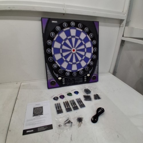 UHOZO ELECTRONIC DARTBOARD WITH 12 SOFT TIP DARTS - 1-8 PLAYERS; 34 GAMES; OVER 350 OPTIONS - BLUE/PINK image 4