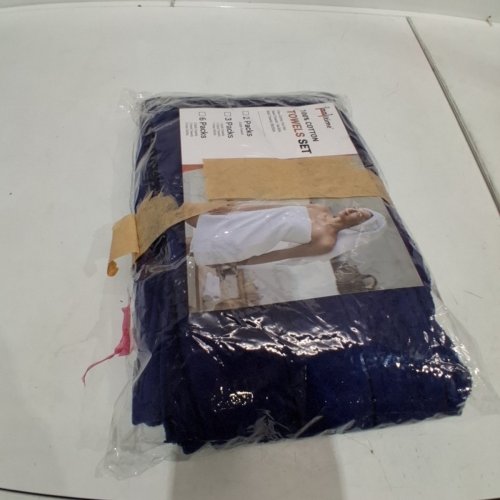 3PC HITIME COTTON TOWELS SET - DARK BLUE image 4
