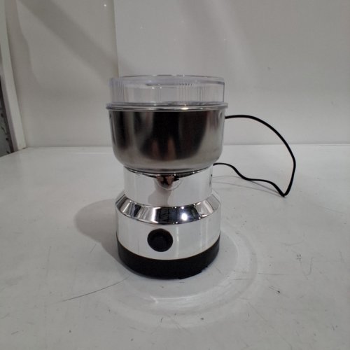ELECTRIC STAINLESS STEEL GRINDER WITH REMOVABLE GRINDING BOWL, TRANSPARENT LID AND PUSH-BUTTON OPERATION - 200W - SILVER image 4