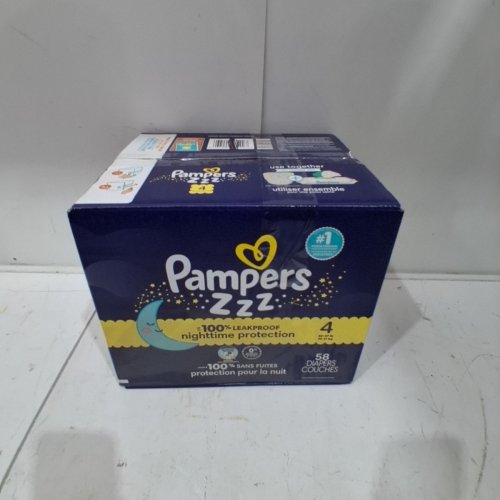 58PK PAMPERS ZZZ NIGHTTIME PROTECTION DIAPERS - SIZE 4 (22-37LBS) image 3