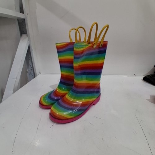 TODDLER RAINBOW RAIN BOOTS - 22.0 EE/SIZE6/6.5 EXTRA WIDE - RAINBOW image 2