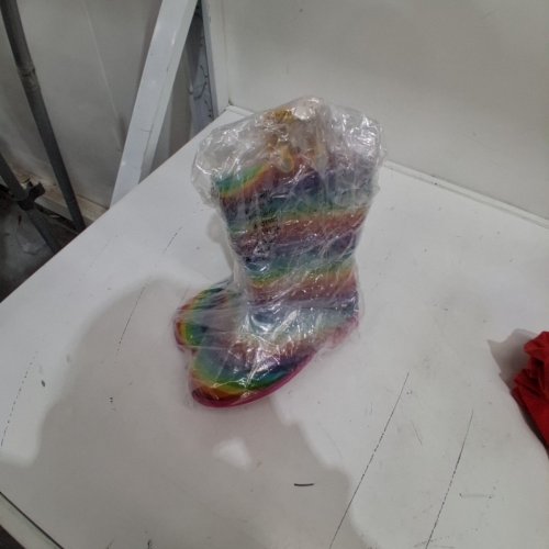 TODDLER RAINBOW RAIN BOOTS - 22.0 EE/SIZE6/6.5 EXTRA WIDE - RAINBOW image 4