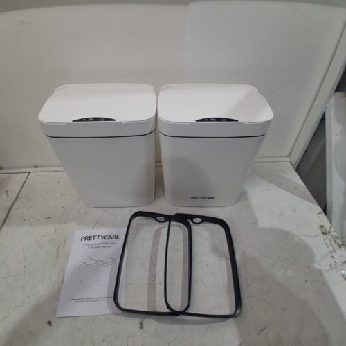 2PK PRETTYCARE SMART SENSOR TRASH CANS - 3.6 GAL - WHITE (MODEL: GC01) image 3