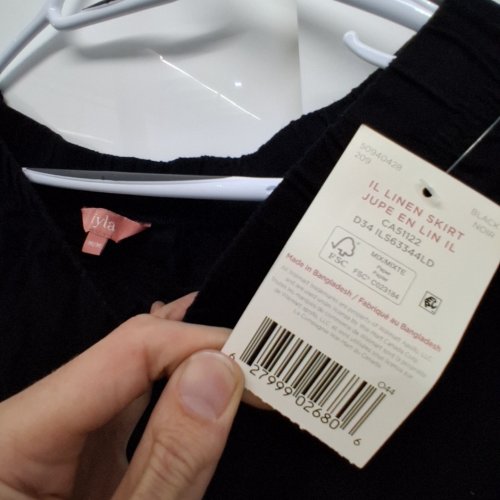 WOMEN'S IYLA LINEN SKIRT - MEDIUM - BLACK image 2