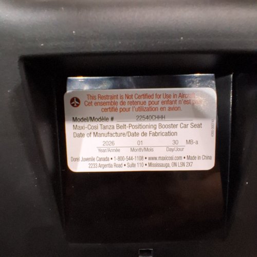MAXI-COSI TANZA BELT-POSITIONING BOOSTER CAR SEAT - BLACK (MODEL: 22540CHHH) image 2
