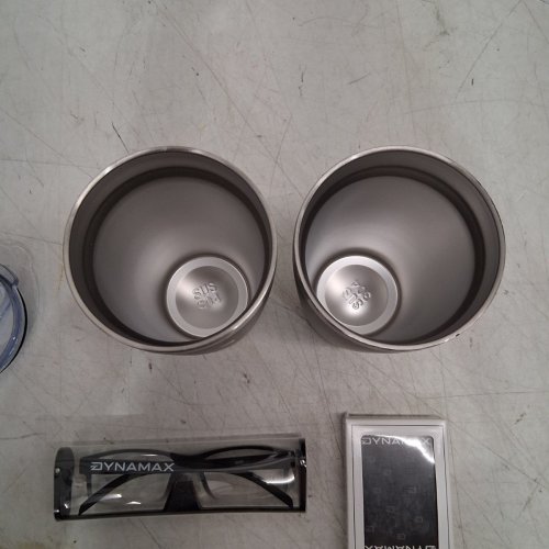 4PC DYNAMAX STAINLESS STEEL TUMBLERS, CARD DECK & GLASES - BLACK/SILVER image 4