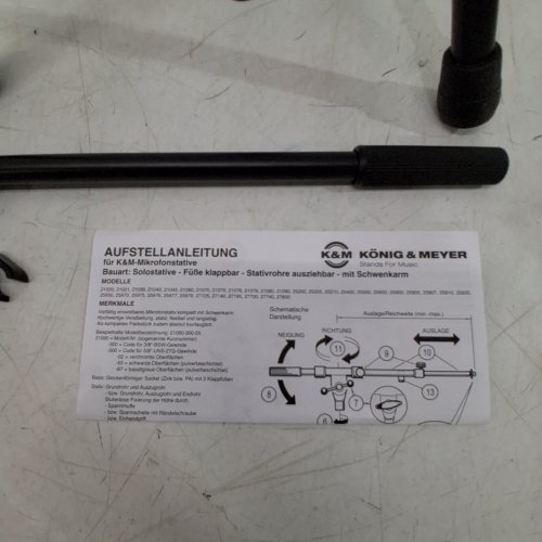 K&M PROFESSIONAL QUALITY MICROPHONE BOOM STAND -63" MAX - BLACK (MODEL: 21090) image 2