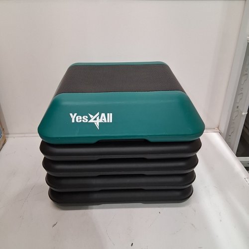 5PC YES4ALL ADJUSTABLE STEP 4 LIFTS AEROBIC PLATFORM - 4"-6''-8''-10''-12" - BLACK/GREEN - (MODEL: Q5HV) image 2