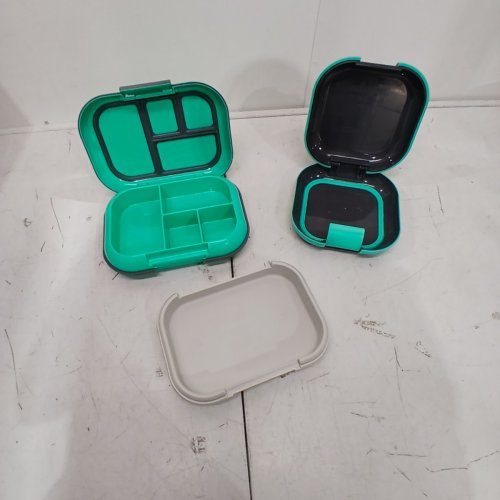 3PC BENTGO KID'S LEAKPROOF BENTO BOXES WITH BUILT IN ICE PACK, 3.3CUP CAPACITY - DARK GREY/GREEN (MODEL: 1997883) image 3