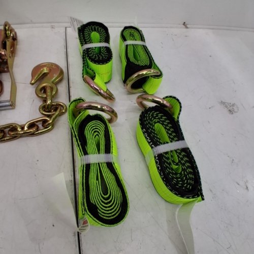 4PK DIGANK CAR TIE DOWN STRAPS FOR TRAILERS WHEEL STRAPS FOR HAULING CARS IDEAL FOR SECURELY TRANSPORTING VEHICLES - 3,300 LBS CAPACITY - 2" X 96" - GREEN image 3