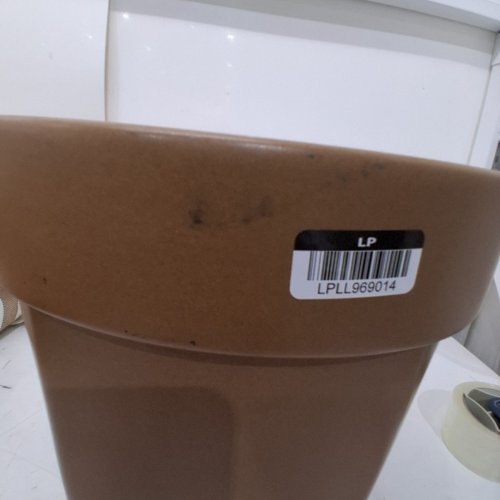 HEARTH & HAND™ WITH MAGNOLIA CARVED CERAMIC PLANTER POT - 11" - MACADAMIA TAN (ITEM: 324-00-2423) image 3
